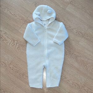 GAP Soft White Fleece Baby Footie